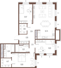 160,9 м², 3-комнатная квартира 50 950 000 ₽ - изображение 103