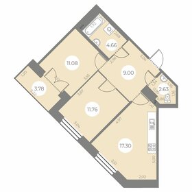 Квартира 58,3 м², 2-комнатная - изображение 1