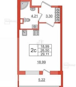 Квартира 29,1 м², студия - изображение 1