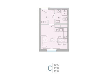 Квартира 19,8 м², студия - изображение 1