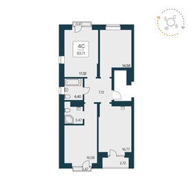 Квартира 83,7 м², 4-комнатная - изображение 1