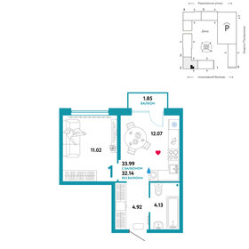 29,3 м², 1-комнатная квартира 5 490 000 ₽ - изображение 64