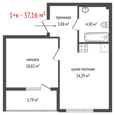 Квартира 37,2 м², 1-комнатная - изображение 4