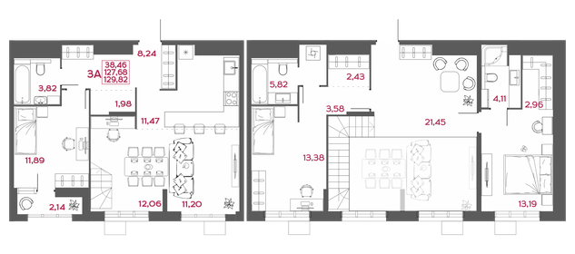 Квартира 129,8 м², 3-комнатная - изображение 1