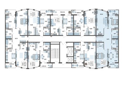 92,5 м², 3-комнатная квартира 12 300 000 ₽ - изображение 100