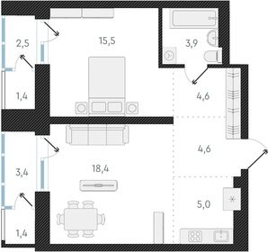 Квартира 52 м², 2-комнатная - изображение 1