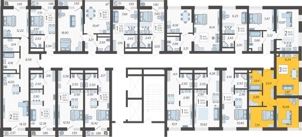 43,3 м², 3-комнатная квартира 24 150 000 ₽ - изображение 26