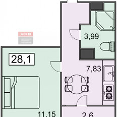 Квартира 28,1 м², 1-комнатная - изображение 2