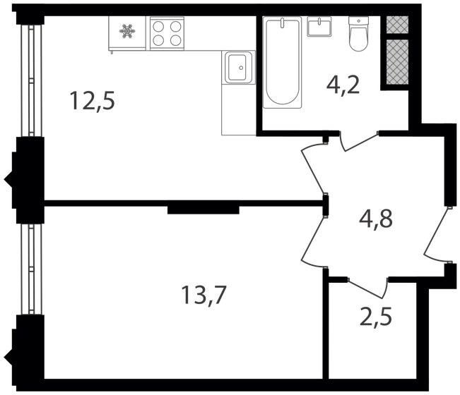 37,7 м², 1-комнатная квартира 13 055 510 ₽ - изображение 23