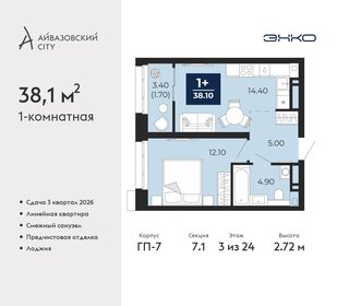 36,8 м², 1-комнатная квартира 7 480 000 ₽ - изображение 10