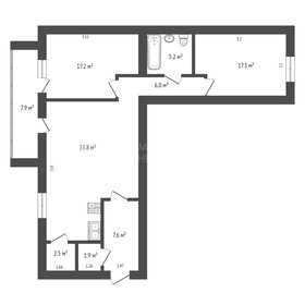 Квартира 91,5 м², 2-комнатная - изображение 1