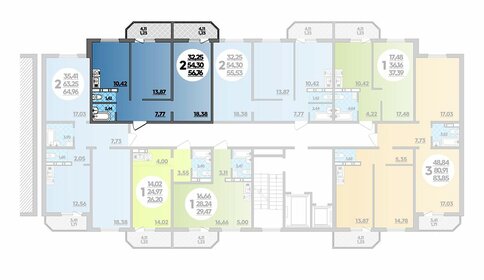 Квартира 56,8 м², 2-комнатная - изображение 1