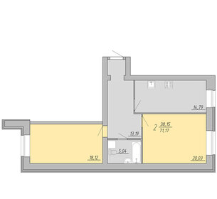 Квартира 71,2 м², 2-комнатная - изображение 1