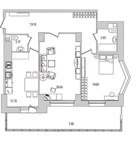 78,1 м², 2-комнатная квартира 16 810 000 ₽ - изображение 48