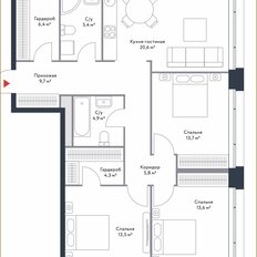 Квартира 99 м², 3-комнатная - изображение 2