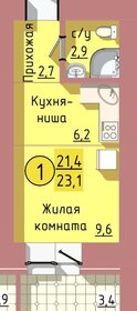 Квартира 23,1 м², студия - изображение 1