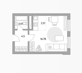 26,4 м², квартира-студия 4 400 000 ₽ - изображение 26