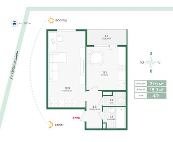 36,8 м², 1-комнатная квартира 7 300 000 ₽ - изображение 35