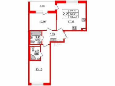 77,7 м², 3-комнатная квартира 15 580 890 ₽ - изображение 33