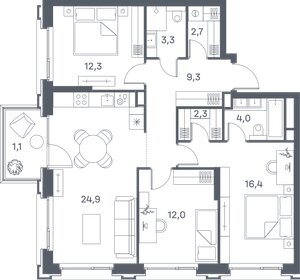 75 м², 3-комнатная квартира 38 000 000 ₽ - изображение 41