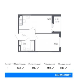 Квартира 36,5 м², 1-комнатная - изображение 1