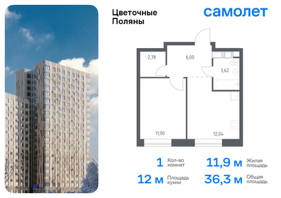 Квартира 36,3 м², 1-комнатная - изображение 1