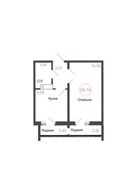 Квартира 35,1 м², 1-комнатная - изображение 1