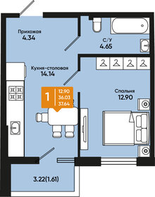 38 м², 1-комнатная квартира 4 708 280 ₽ - изображение 37