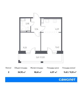 Квартира 34,9 м², 1-комнатная - изображение 1