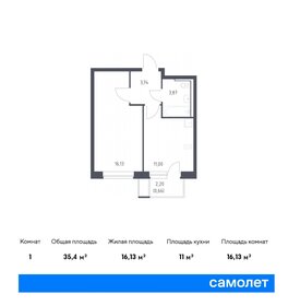 Квартира 35,4 м², 1-комнатная - изображение 1