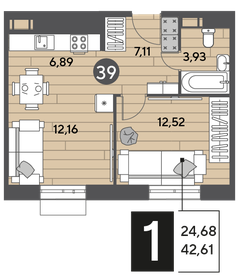 43 м², 1-комнатная квартира 7 350 000 ₽ - изображение 58