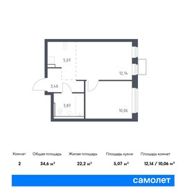 Квартира 34,6 м², 1-комнатная - изображение 1