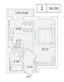 Квартира 36,1 м², 1-комнатная - изображение 4