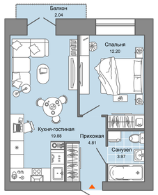 Квартира 41 м², 2-комнатная - изображение 1