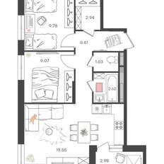 Квартира 53,7 м², 3-комнатная - изображение 2