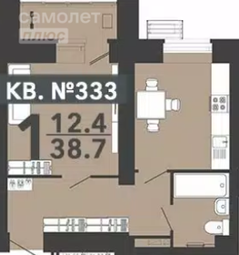 40,3 м², 1-комнатная квартира 3 949 400 ₽ - изображение 54
