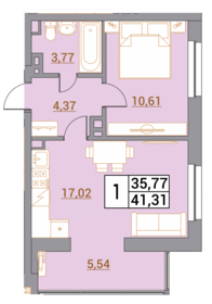 41,3 м², 1-комнатная квартира 4 291 040 ₽ - изображение 23