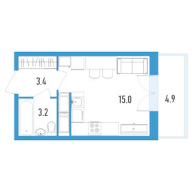 27,9 м², квартира-студия 6 200 000 ₽ - изображение 61