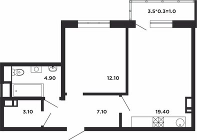 50,5 м², 1-комнатная квартира 9 200 000 ₽ - изображение 71