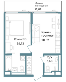 Квартира 52,6 м², 2-комнатные - изображение 1