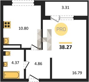 Квартира 38,3 м², 1-комнатная - изображение 1