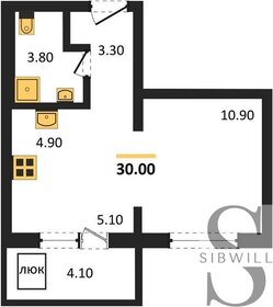 Квартира 30 м², 1-комнатная - изображение 1