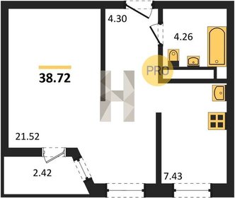 Квартира 38,7 м², 1-комнатная - изображение 1