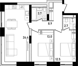 Квартира 67,2 м², 2-комнатная - изображение 1