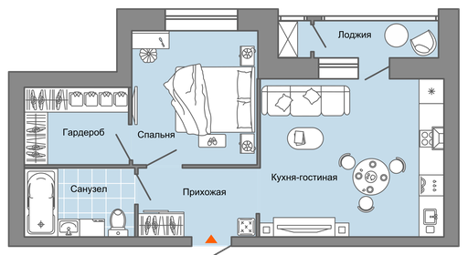 Квартира 47 м², 2-комнатная - изображение 1