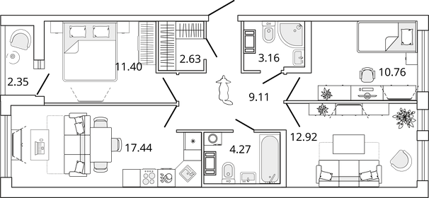 78,8 м², 3-комнатная квартира 10 600 000 ₽ - изображение 31