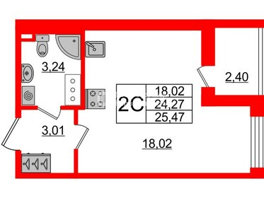 25 м², квартира-студия 4 299 000 ₽ - изображение 6