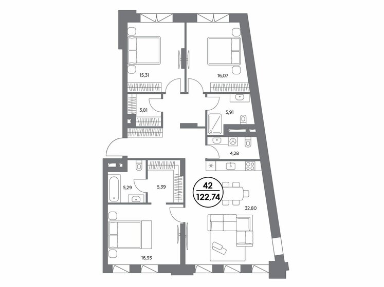 122,7 м², 3-комнатные апартаменты 209 762 656 ₽ - изображение 19