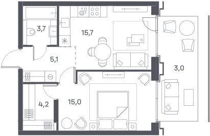 51 м², 2-комнатная квартира 19 000 000 ₽ - изображение 30