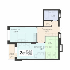 55,1 м², 2-комнатная квартира 5 069 200 ₽ - изображение 1